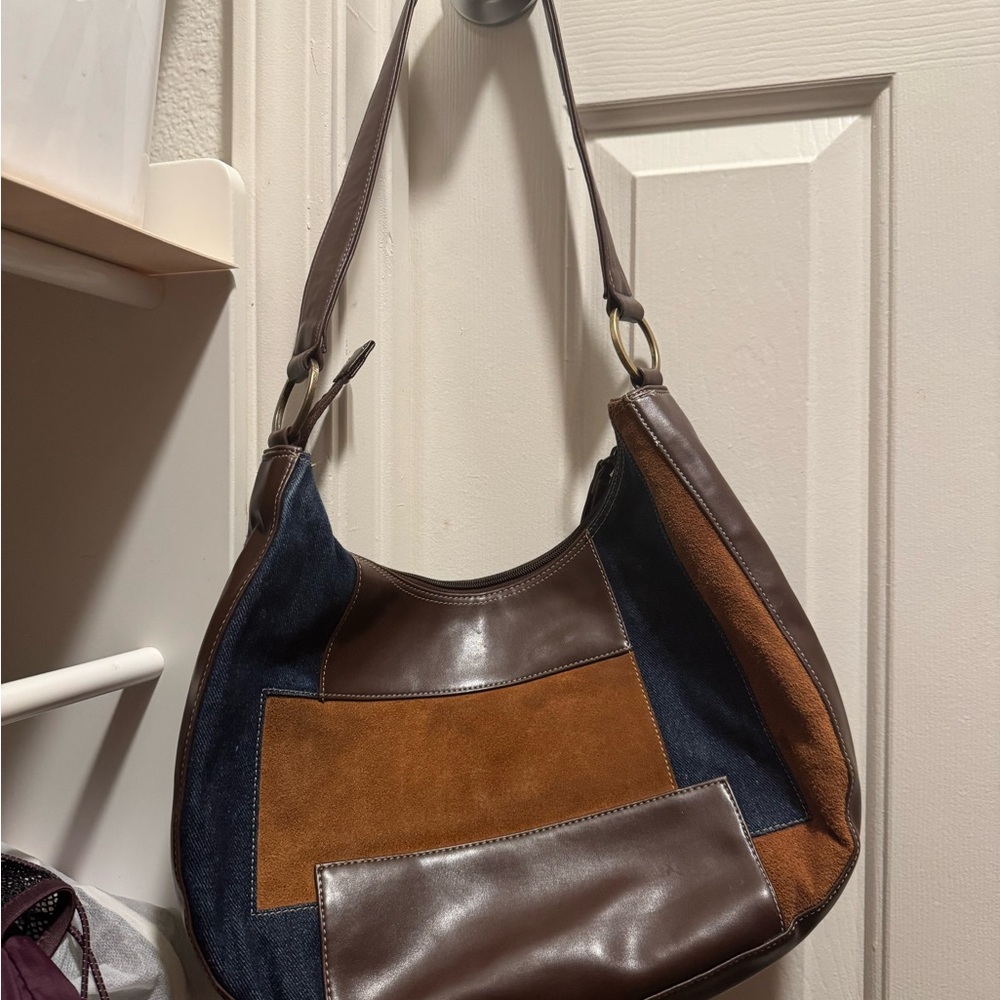 Nine West Brown and Blue Hobo Bag